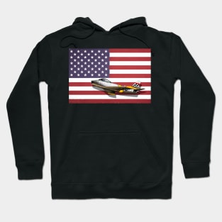 North American Sabre on the US flag Hoodie